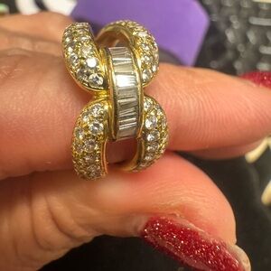 K18 Japan Gold Women's Ring with total of 1.0 carats diamonds